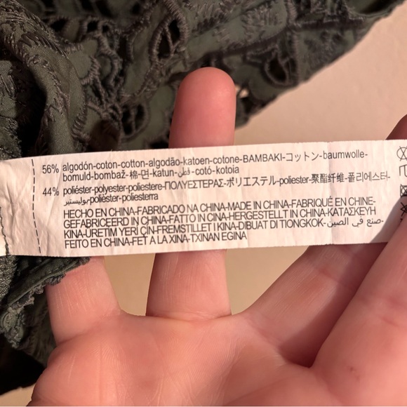 Zara Olive Green Patch Lace Men’s Dress Vest - Picture 4 of 6